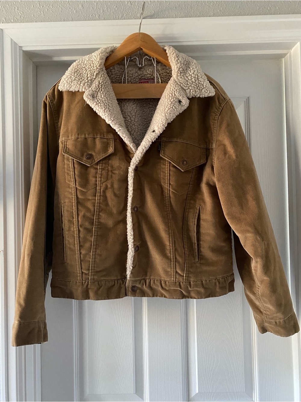 Vintage Levi’s Sherpa Corduroy Trucker Jacket 70605-1523 Sz44 White Tab Rare 70s